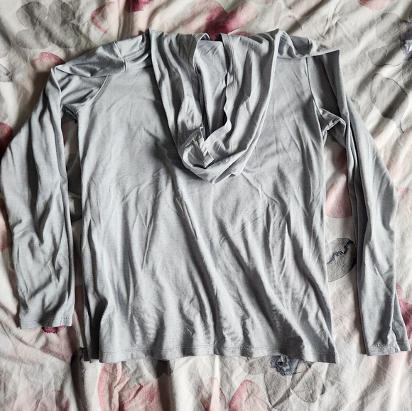 Nike Dri-Fit Hooded Long Sleeve Shirt - Light Grey - Medium - Picture 6 of 6